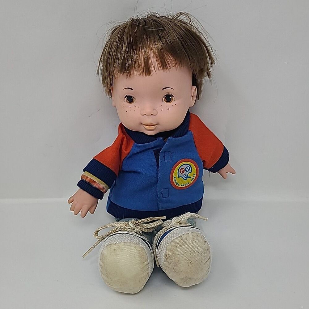 1970's Vintage Fisher Price Lap Sitter Doll Joey Boy 206  With Coat
